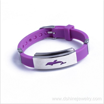 Silicone Titanium Steel Bracelet Jewelry For Couple Lovers